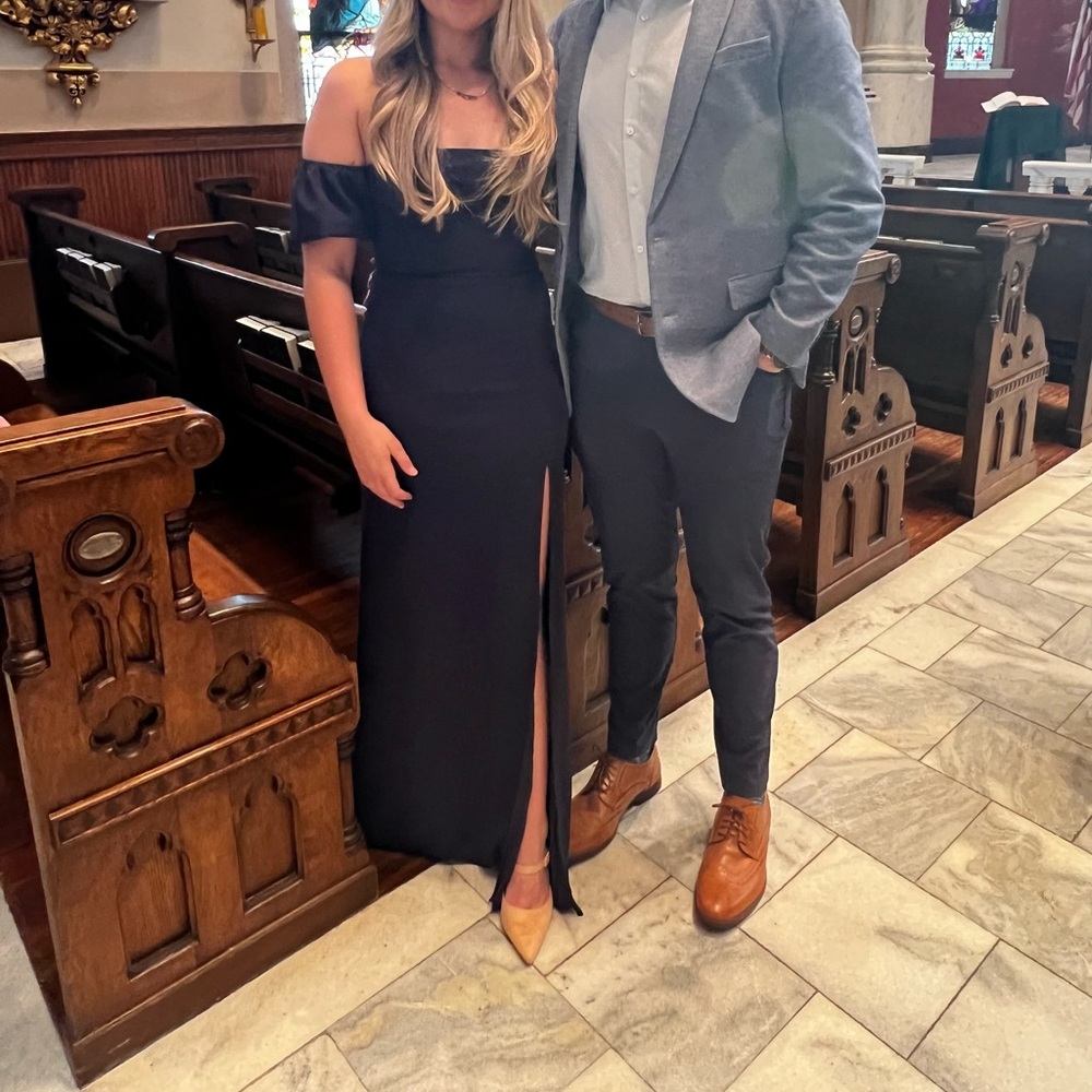 Lulu's Midnight Blue Long Sleeve Dress